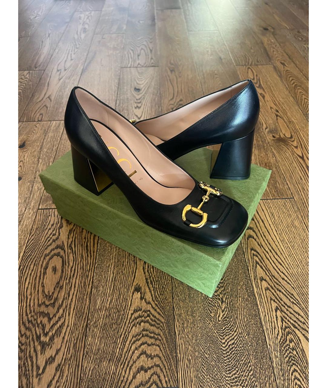 GUCCI Черные кожаные туфли, фото 4