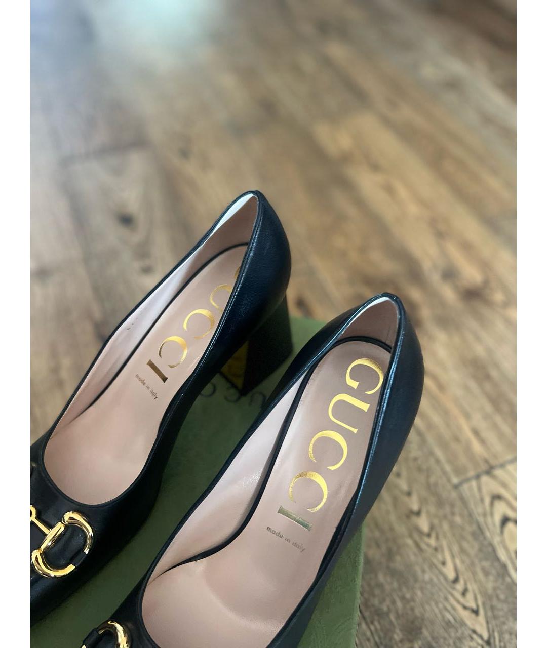 GUCCI Черные кожаные туфли, фото 7