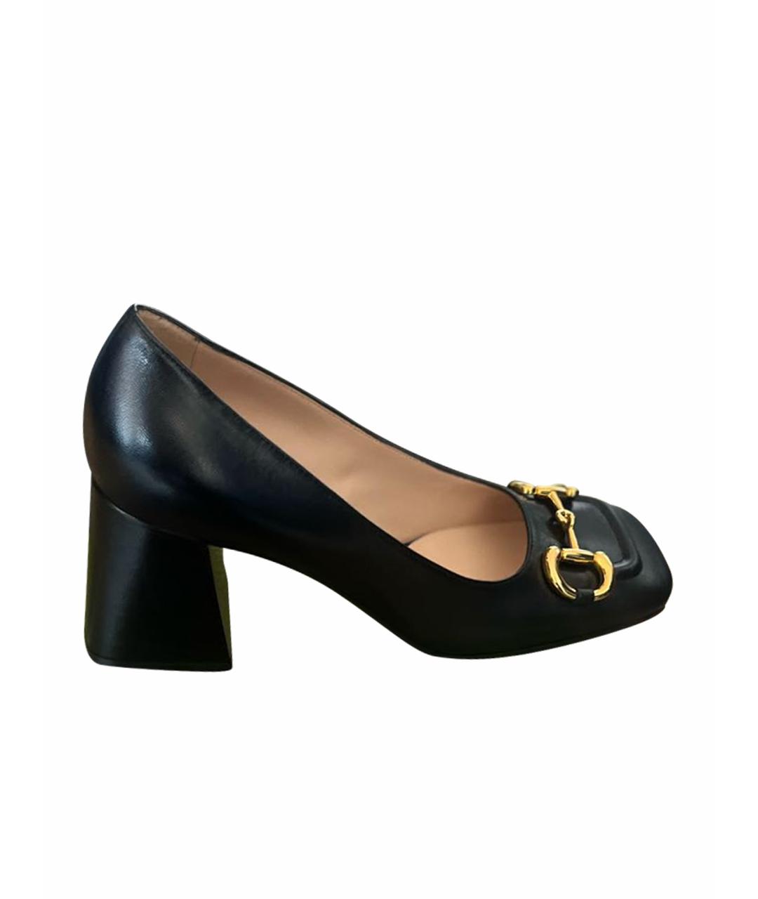 GUCCI Черные кожаные туфли, фото 10
