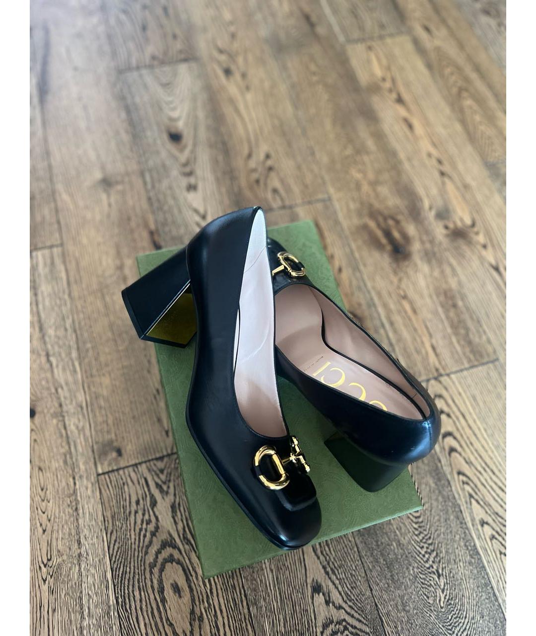 GUCCI Черные кожаные туфли, фото 5