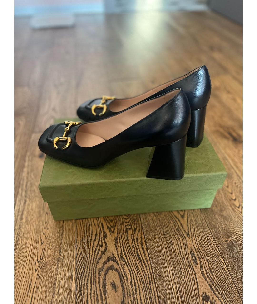 GUCCI Черные кожаные туфли, фото 9