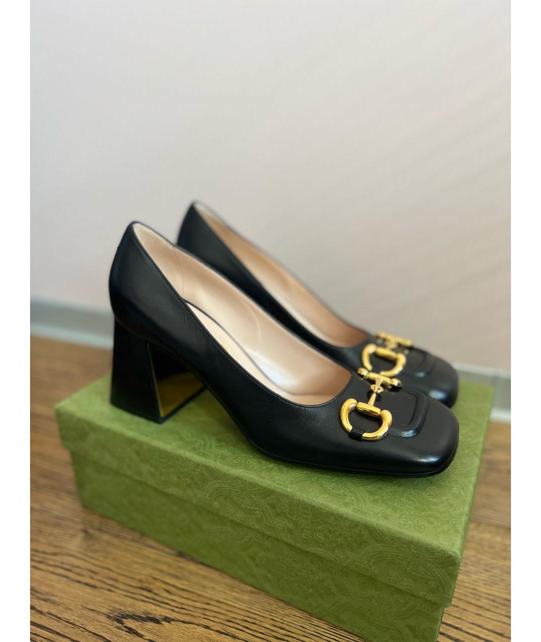 GUCCI Черные кожаные туфли, фото 8