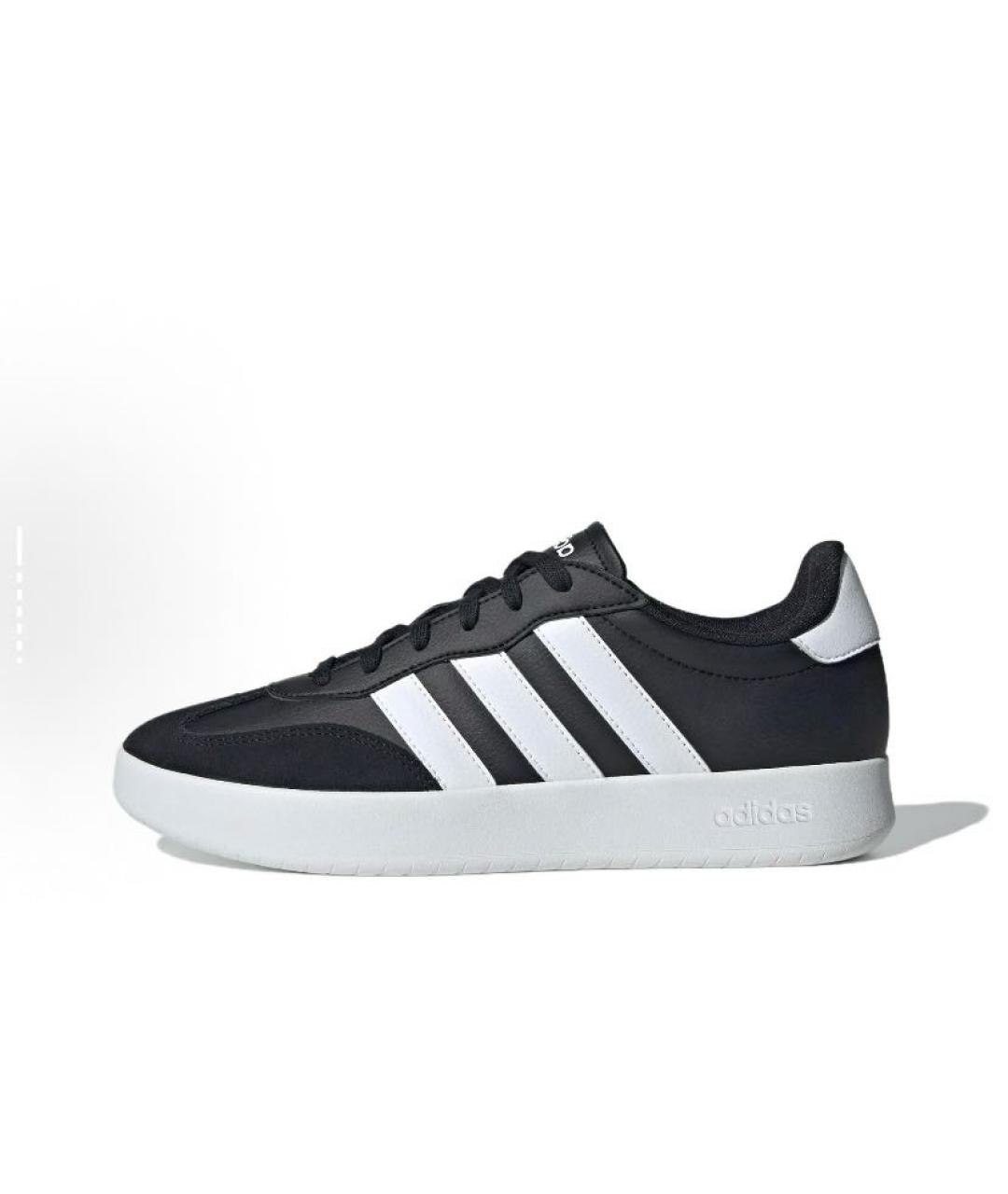ADIDAS Черные кожаные низкие кроссовки / кеды, фото 3