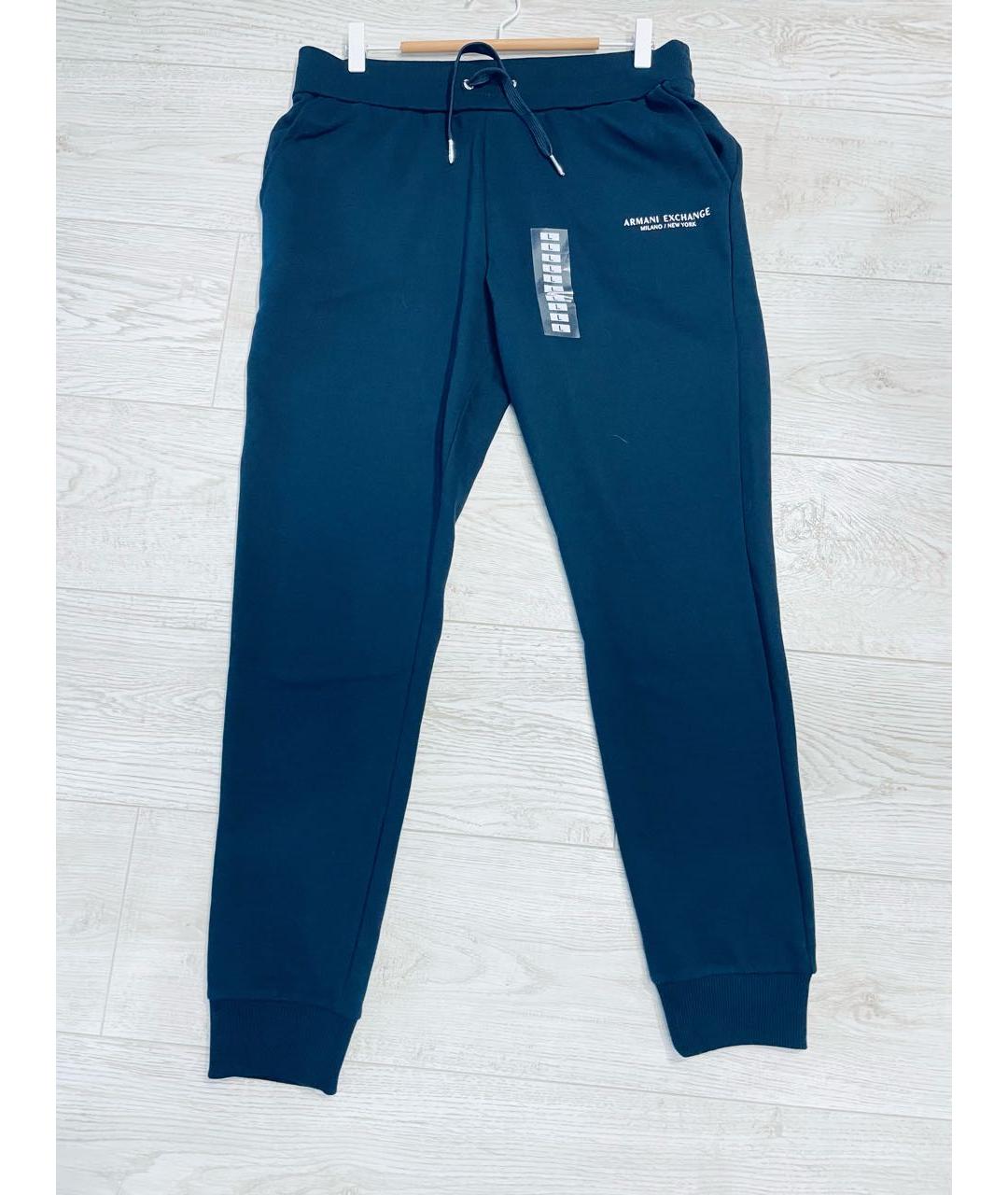 ARMANI EXCHANGE Темно-синие хлопковые спортивные брюки и шорты, фото 7