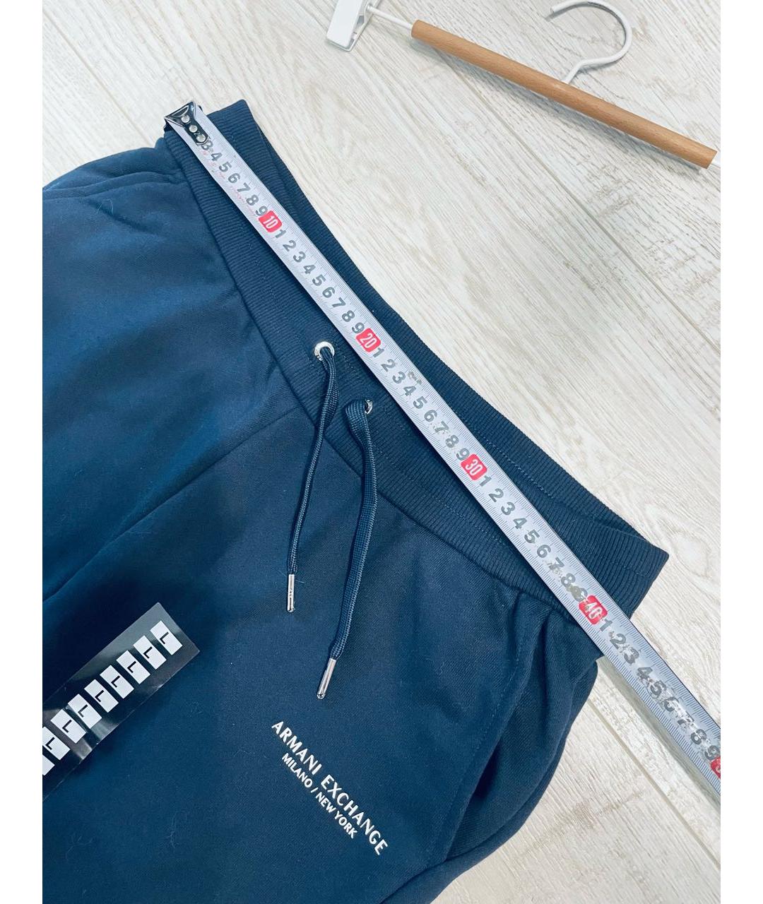 ARMANI EXCHANGE Темно-синие хлопковые спортивные брюки и шорты, фото 5