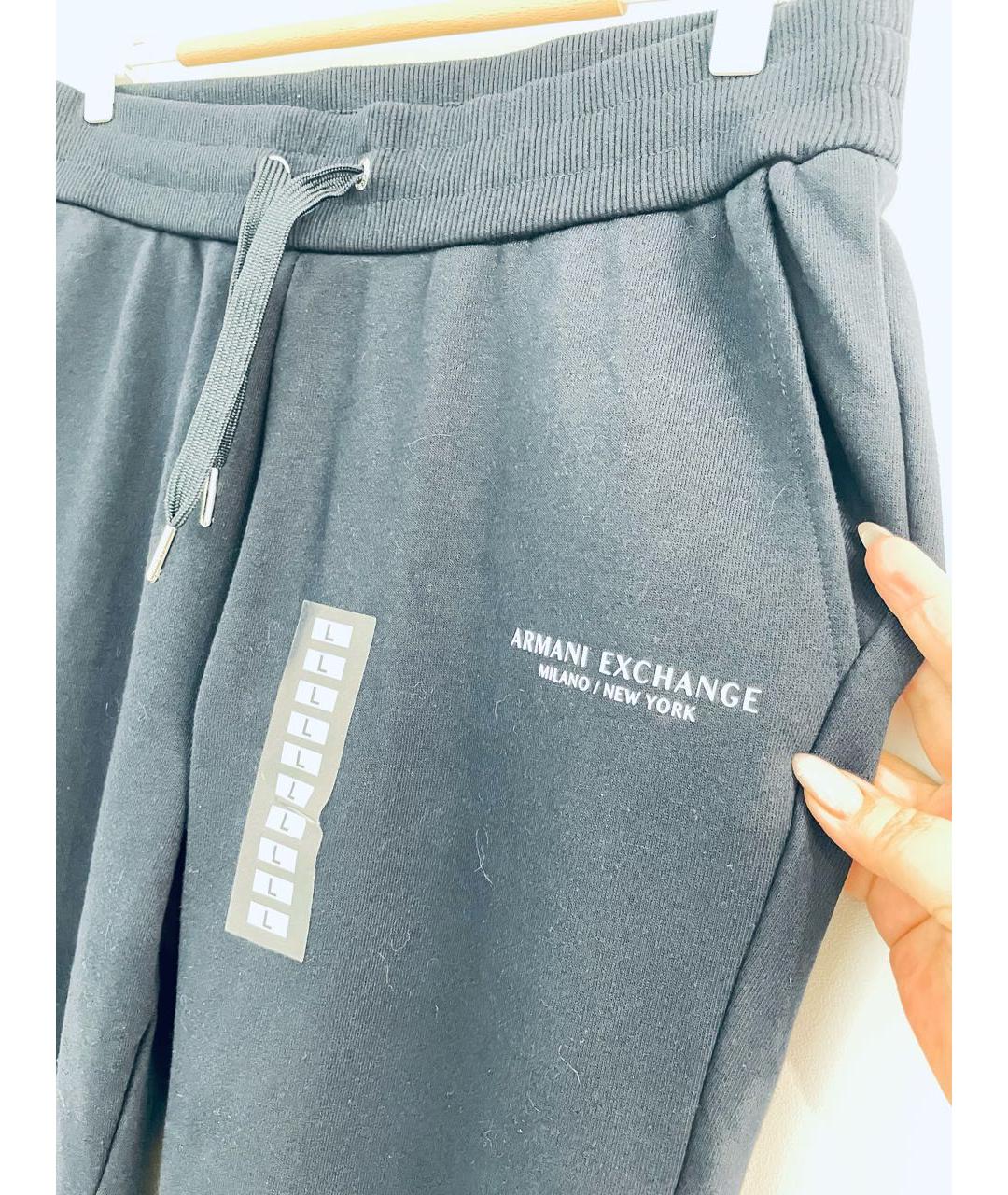 ARMANI EXCHANGE Темно-синие хлопковые спортивные брюки и шорты, фото 3