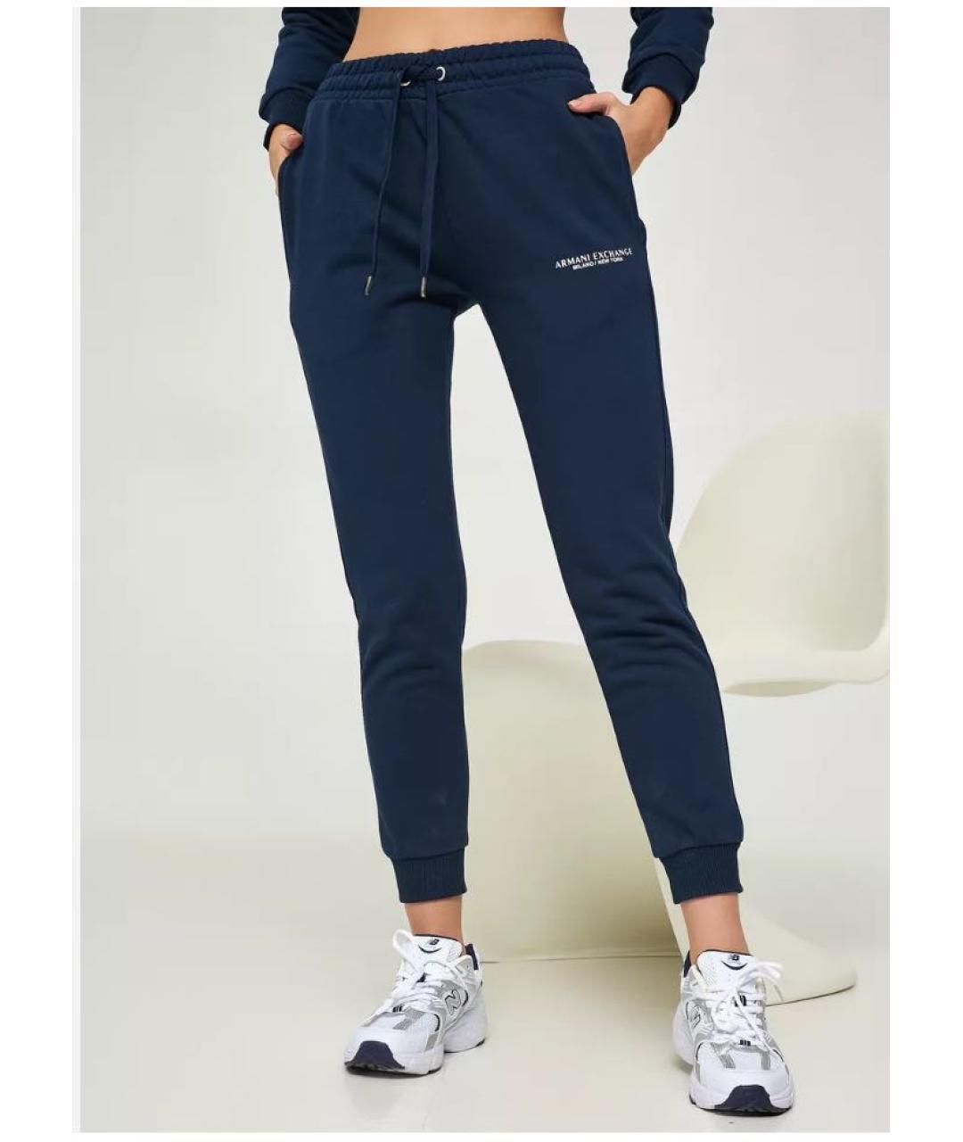 ARMANI EXCHANGE Темно-синие хлопковые спортивные брюки и шорты, фото 6