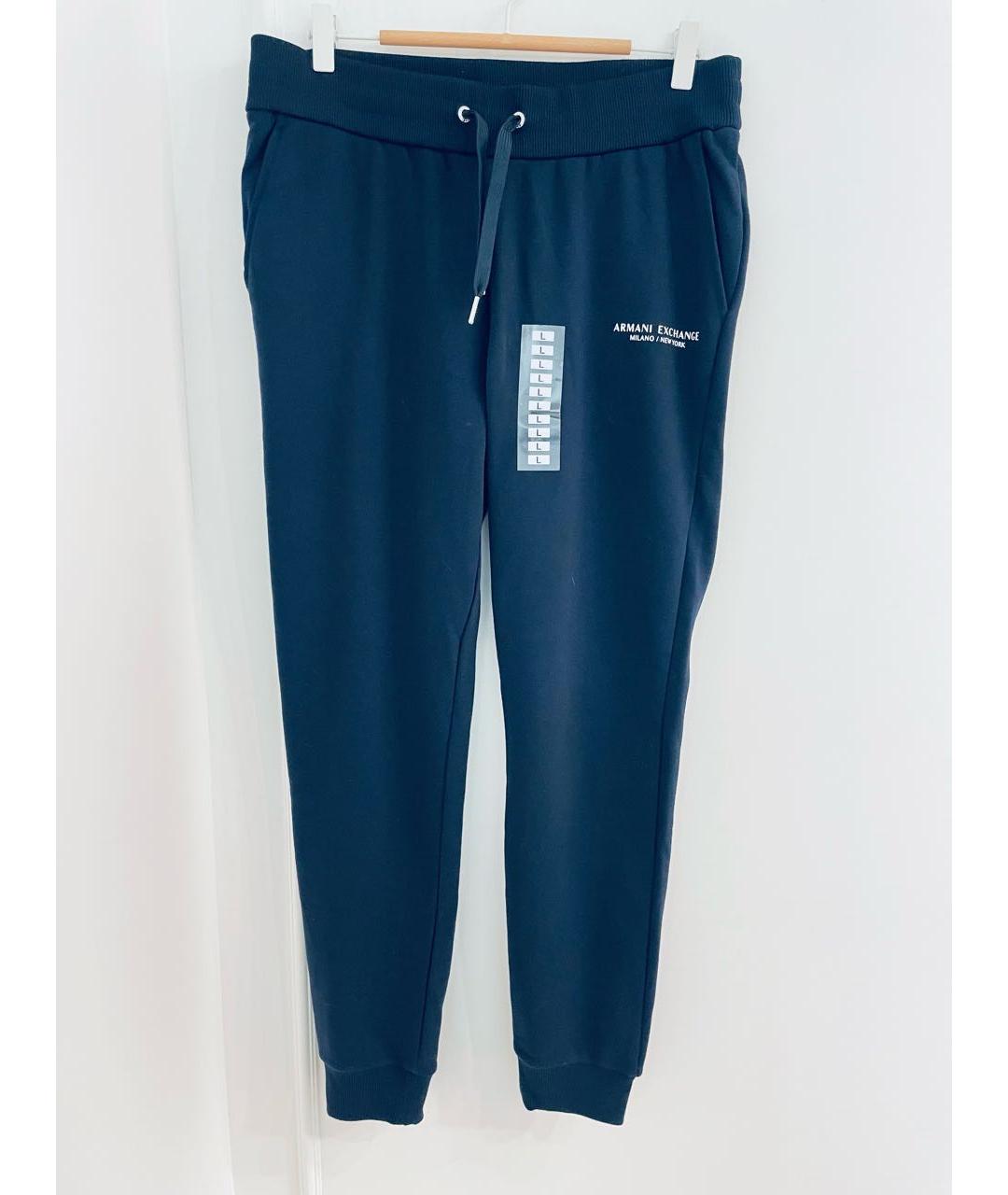 ARMANI EXCHANGE Темно-синие хлопковые спортивные брюки и шорты, фото 2