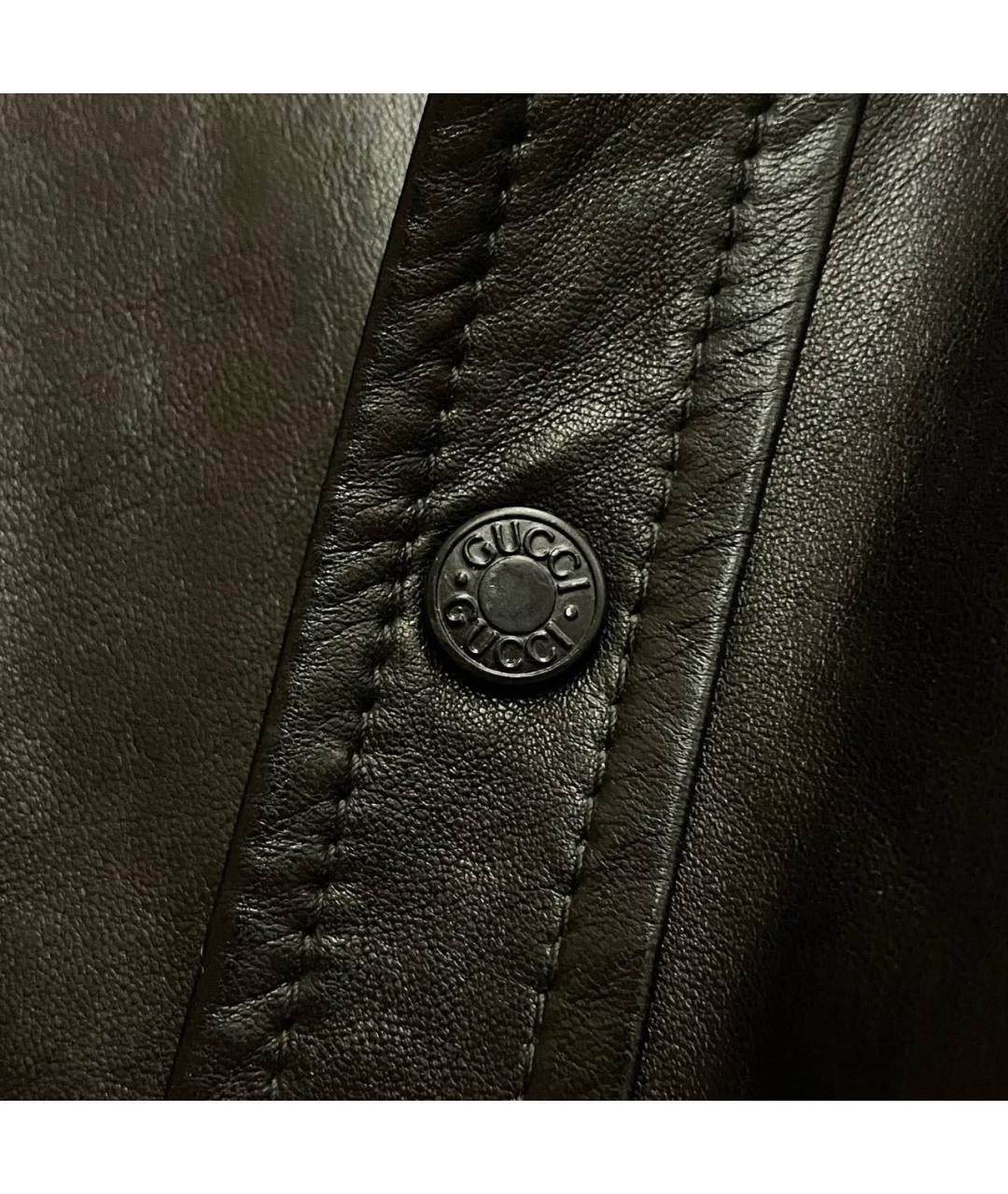 GUCCI Черная кожаная куртка, фото 6