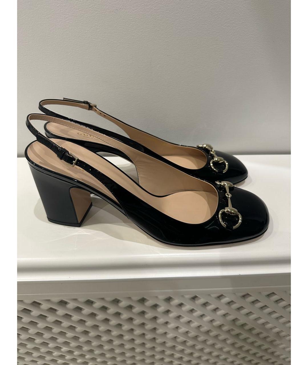 GUCCI Черные туфли из лакированной кожи, фото 5