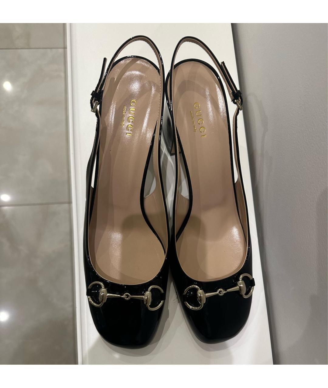 GUCCI Черные туфли из лакированной кожи, фото 2