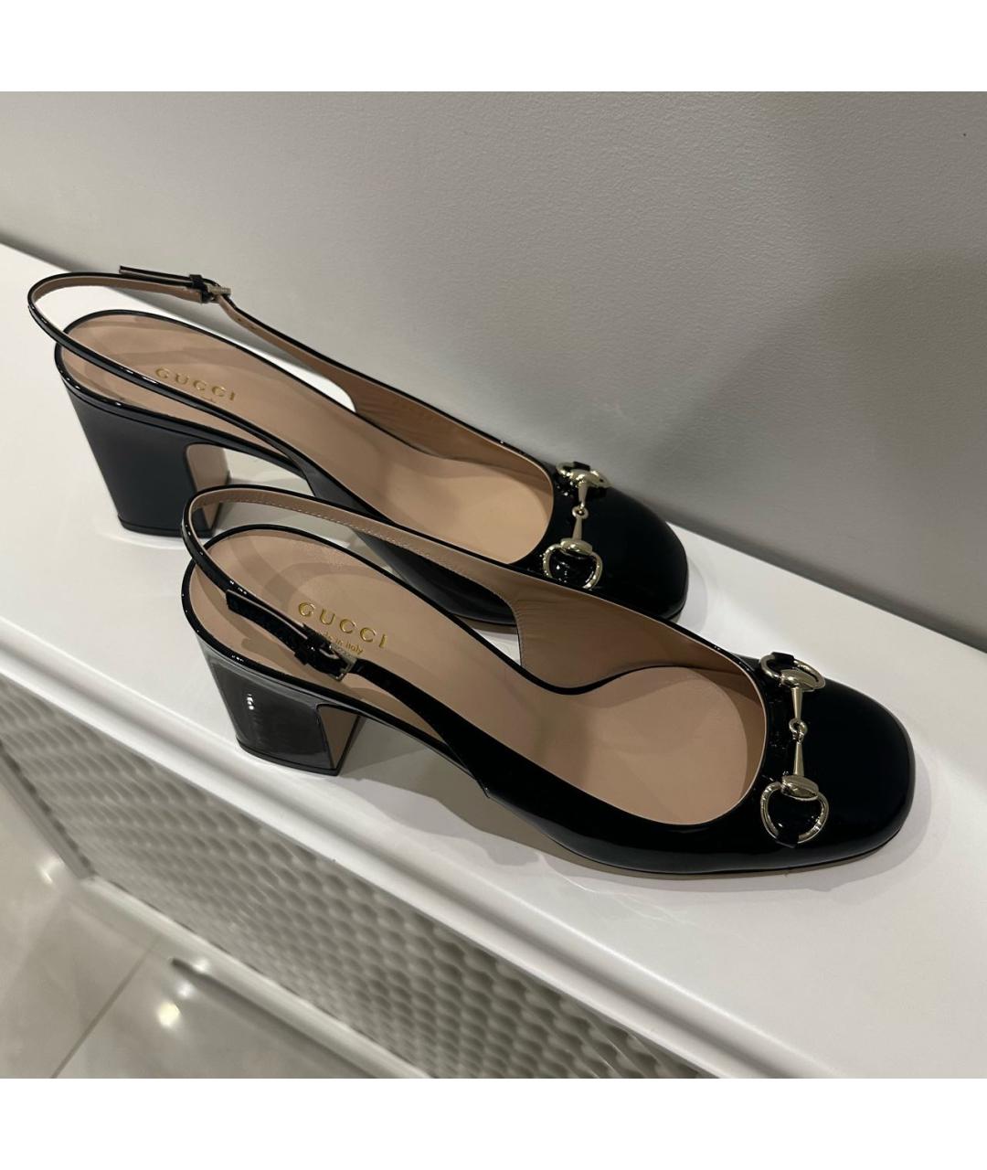 GUCCI Черные туфли из лакированной кожи, фото 4