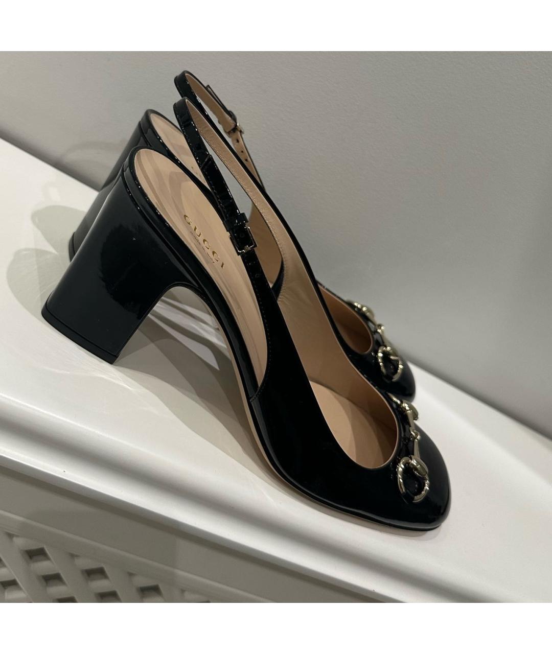 GUCCI Черные туфли из лакированной кожи, фото 3