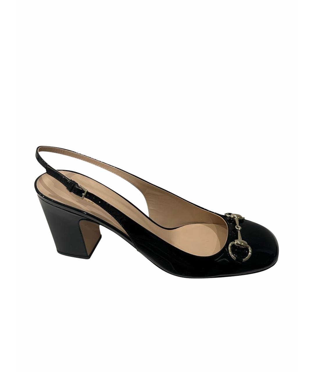 GUCCI Черные туфли из лакированной кожи, фото 1