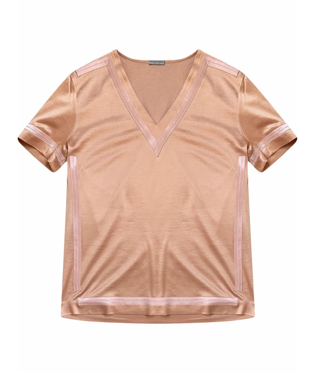 BOTTEGA VENETA Оранжевая вискозная футболка, фото 1
