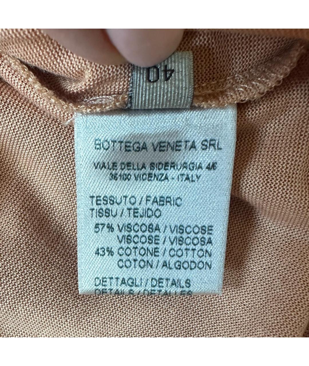 BOTTEGA VENETA Оранжевая вискозная футболка, фото 4