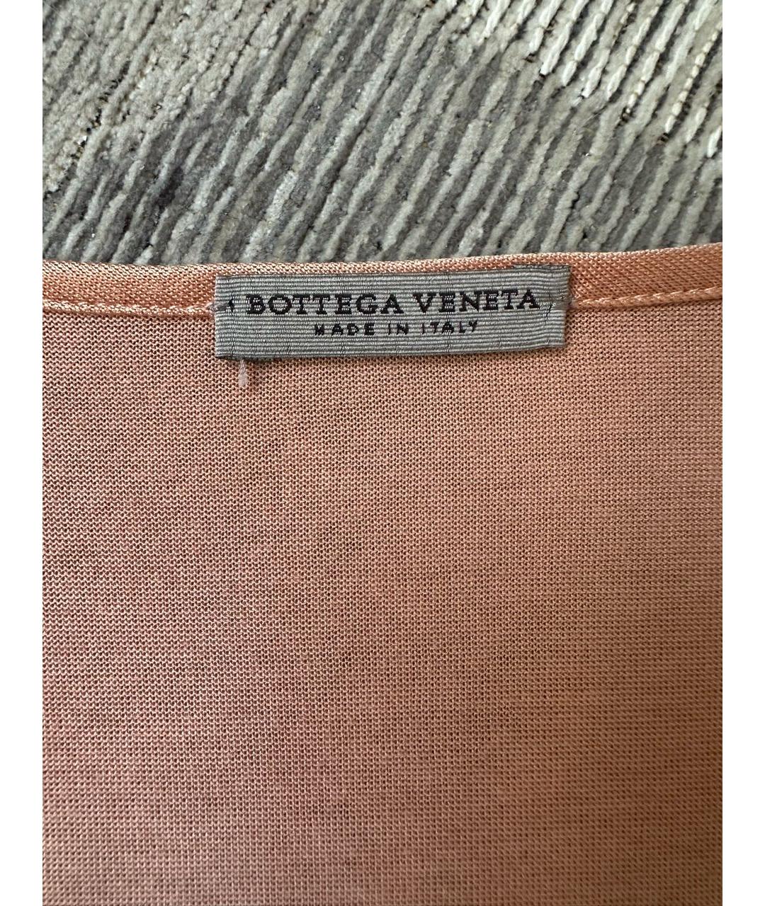 BOTTEGA VENETA Оранжевая вискозная футболка, фото 3