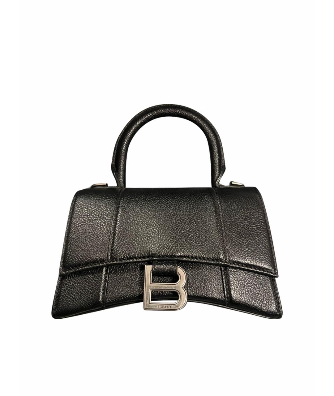 BALENCIAGA Черная кожаная сумка с короткими ручками, фото 1