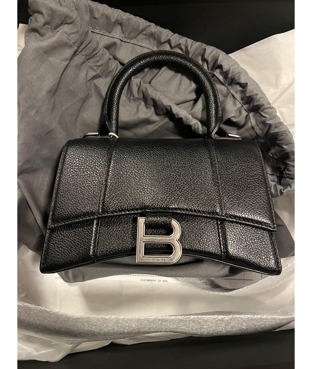 BALENCIAGA Черная кожаная сумка с короткими ручками, фото 8