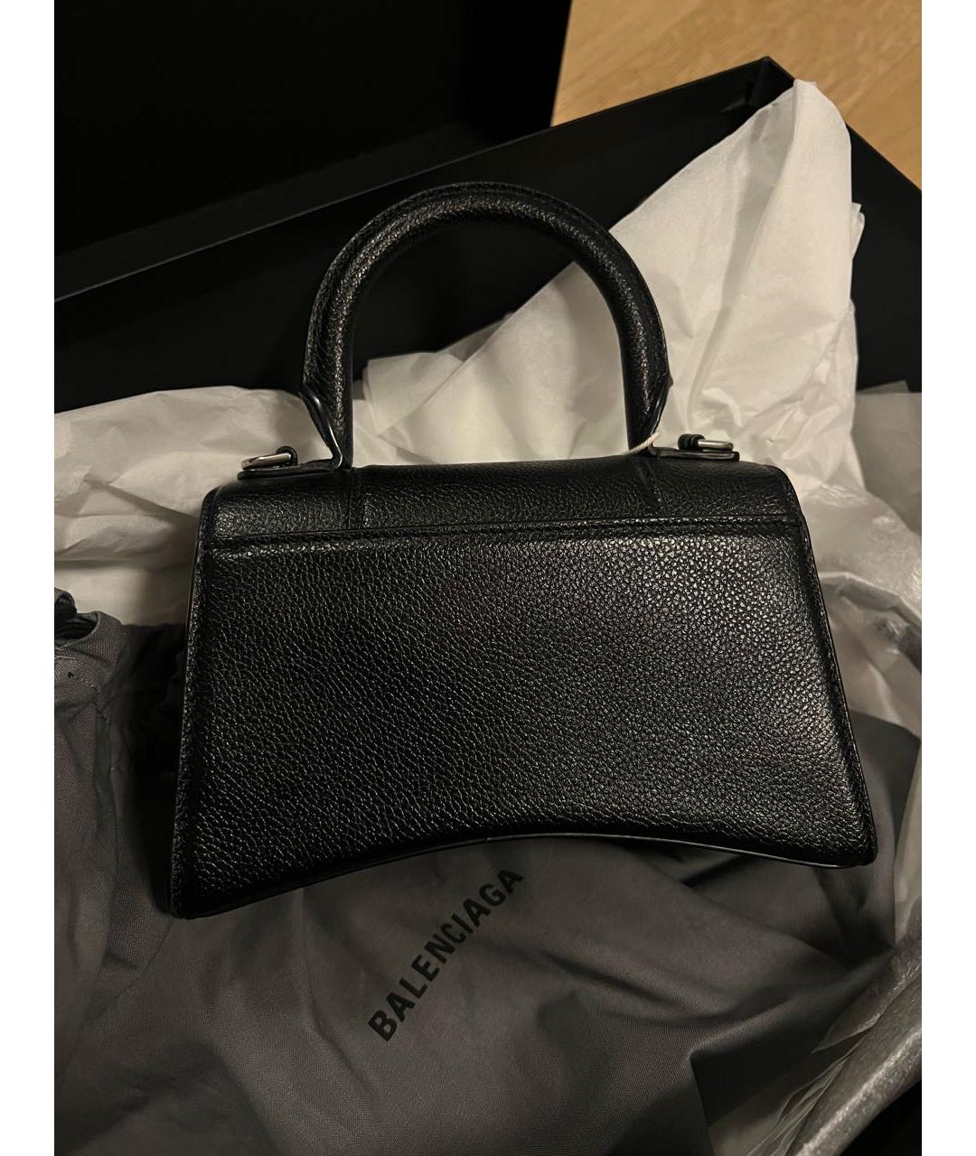BALENCIAGA Черная кожаная сумка с короткими ручками, фото 3