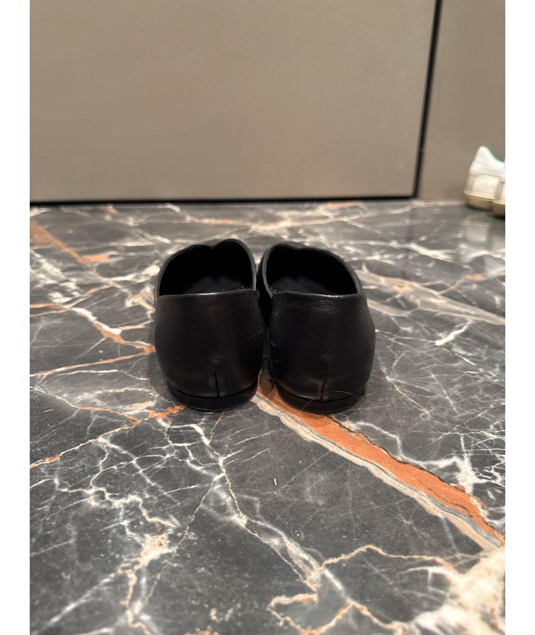 MAX MARA Черные кожаные балетки, фото 4