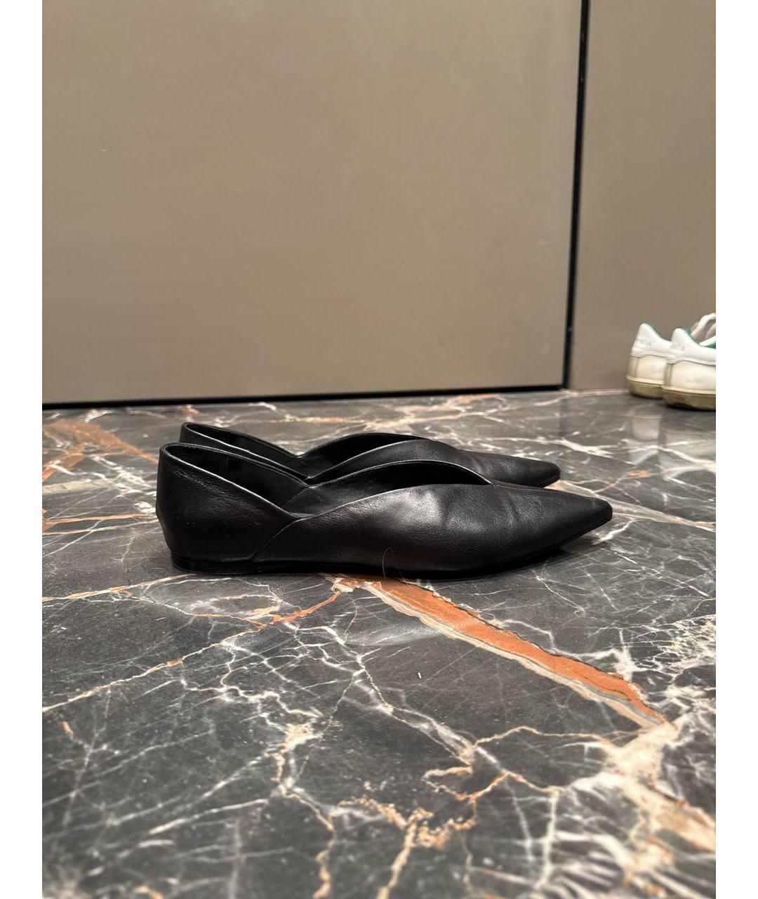 MAX MARA Черные кожаные балетки, фото 7