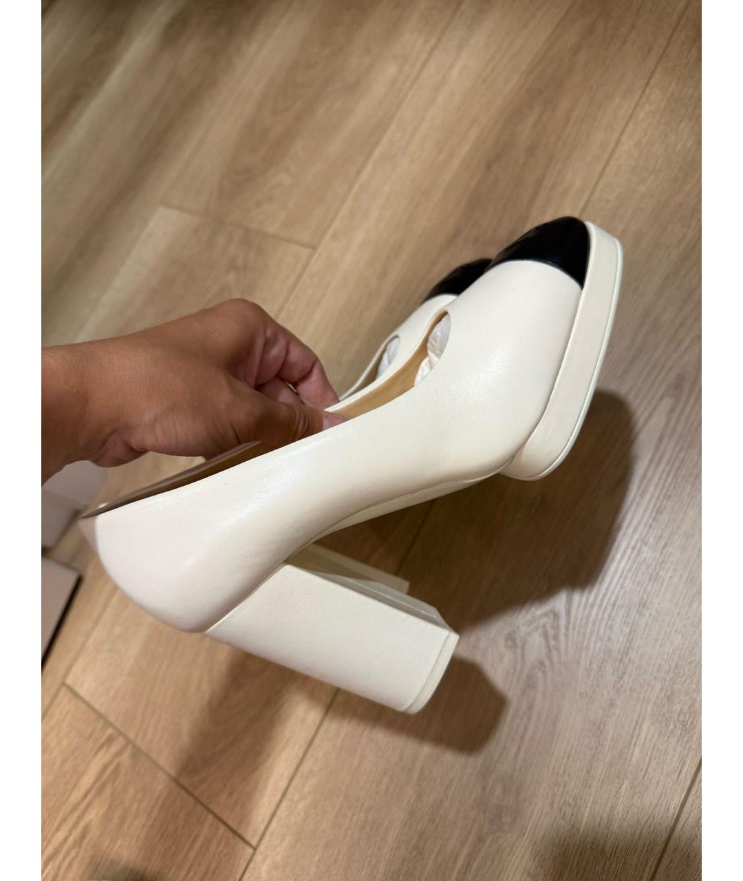 CHANEL Белые кожаные туфли, фото 5