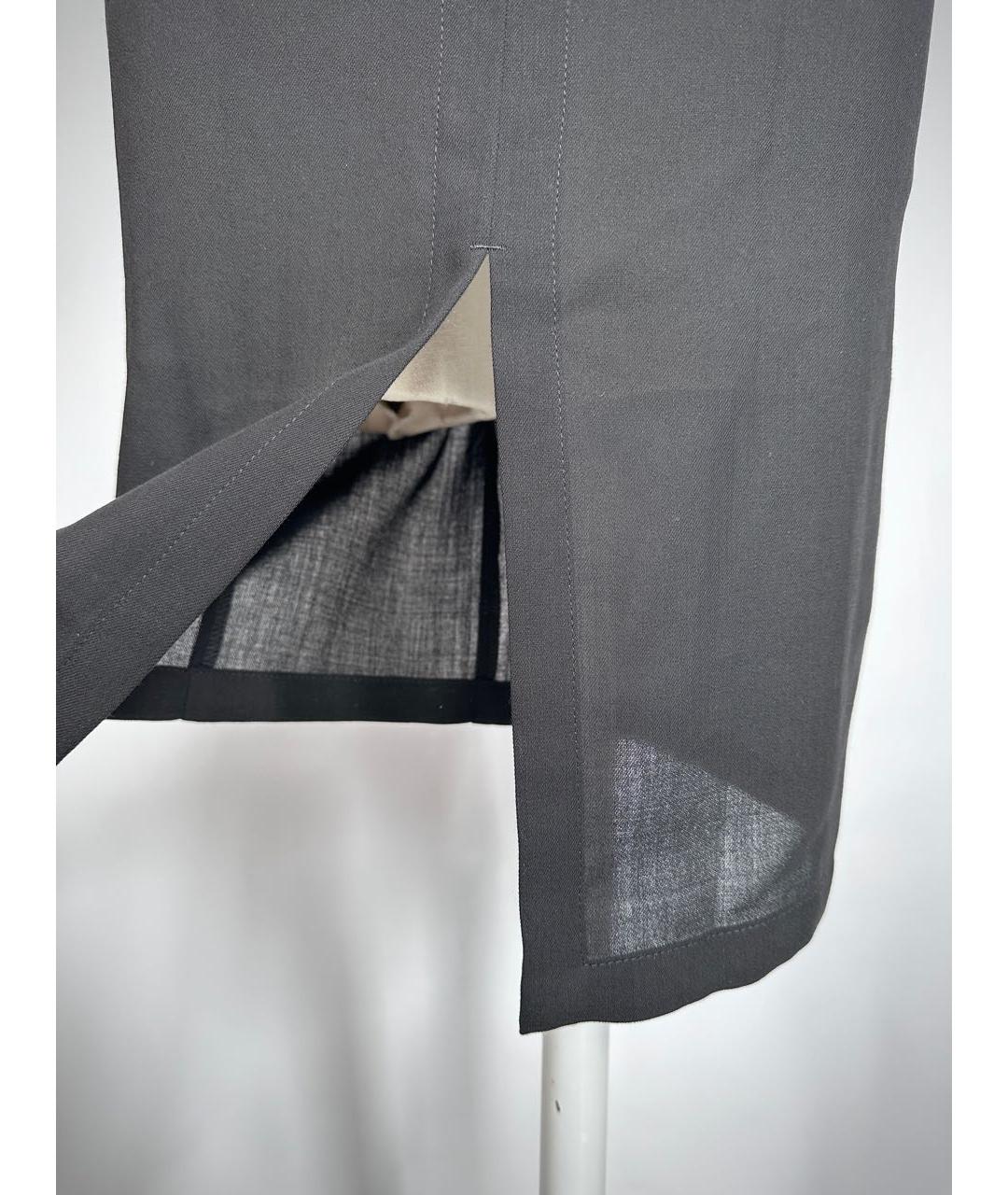 ANN DEMEULEMEESTER Черная шерстяная юбка миди, фото 6