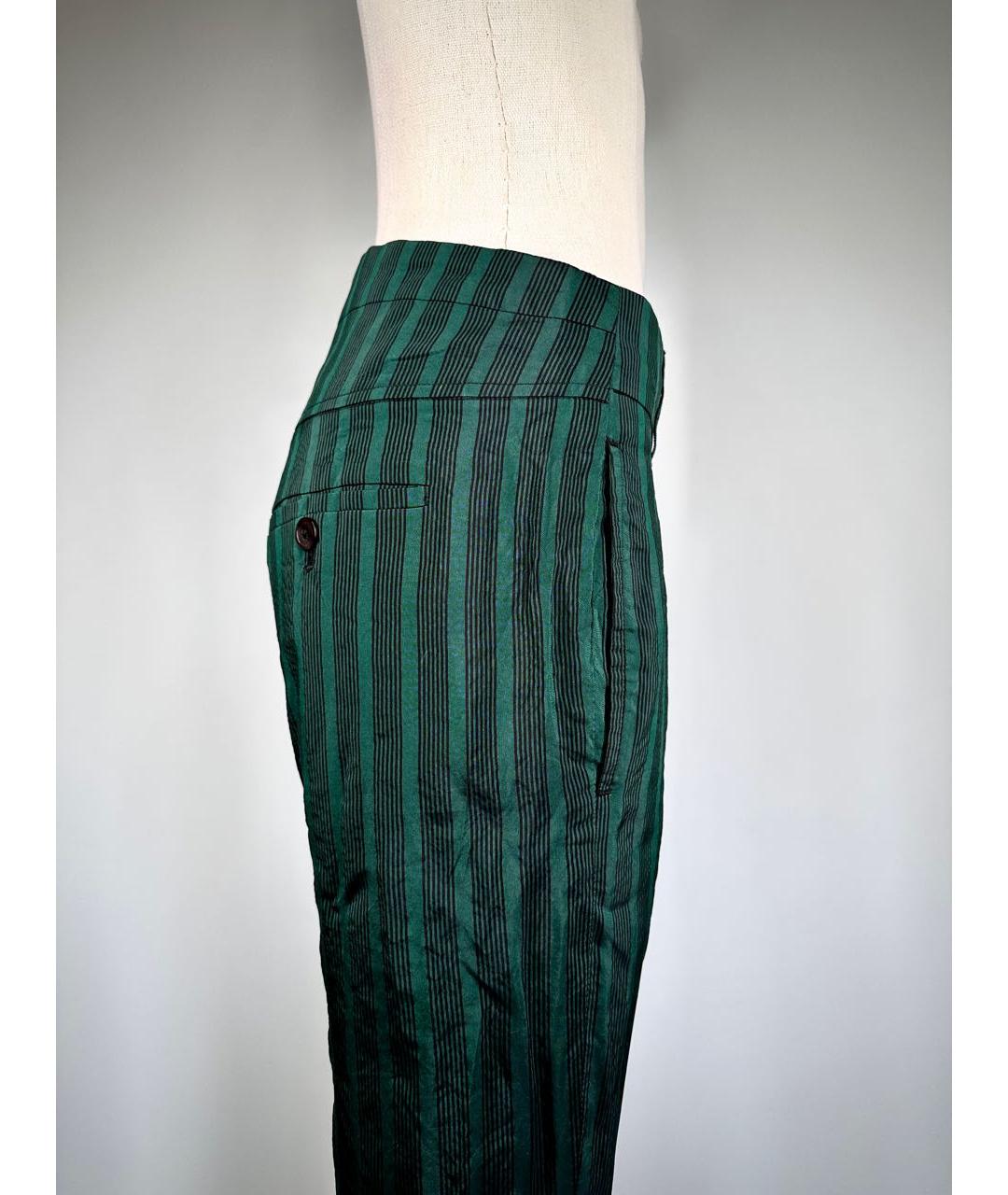 ANN DEMEULEMEESTER Зеленые хлопковые прямые брюки, фото 4