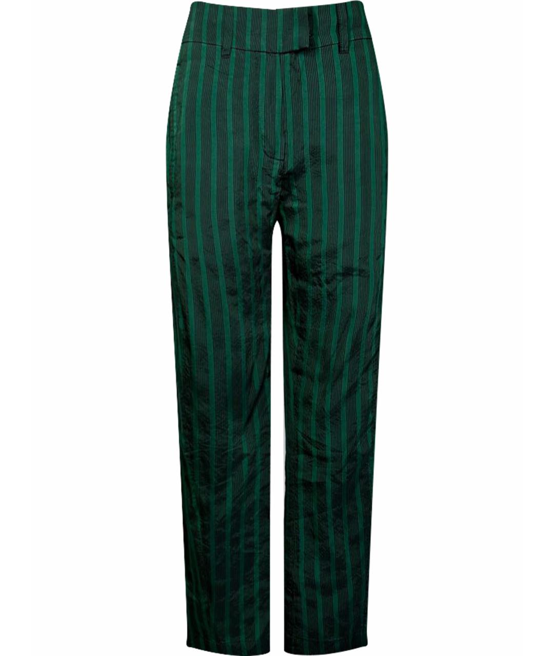 ANN DEMEULEMEESTER Зеленые хлопковые прямые брюки, фото 1