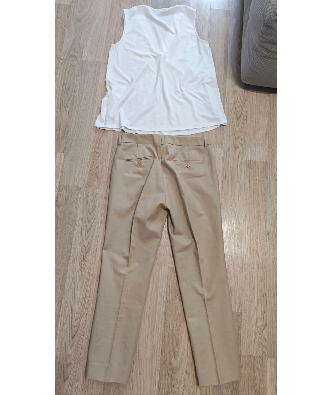 WEEKEND MAX MARA Бежевый хлопко-эластановый костюм с брюками, фото 4