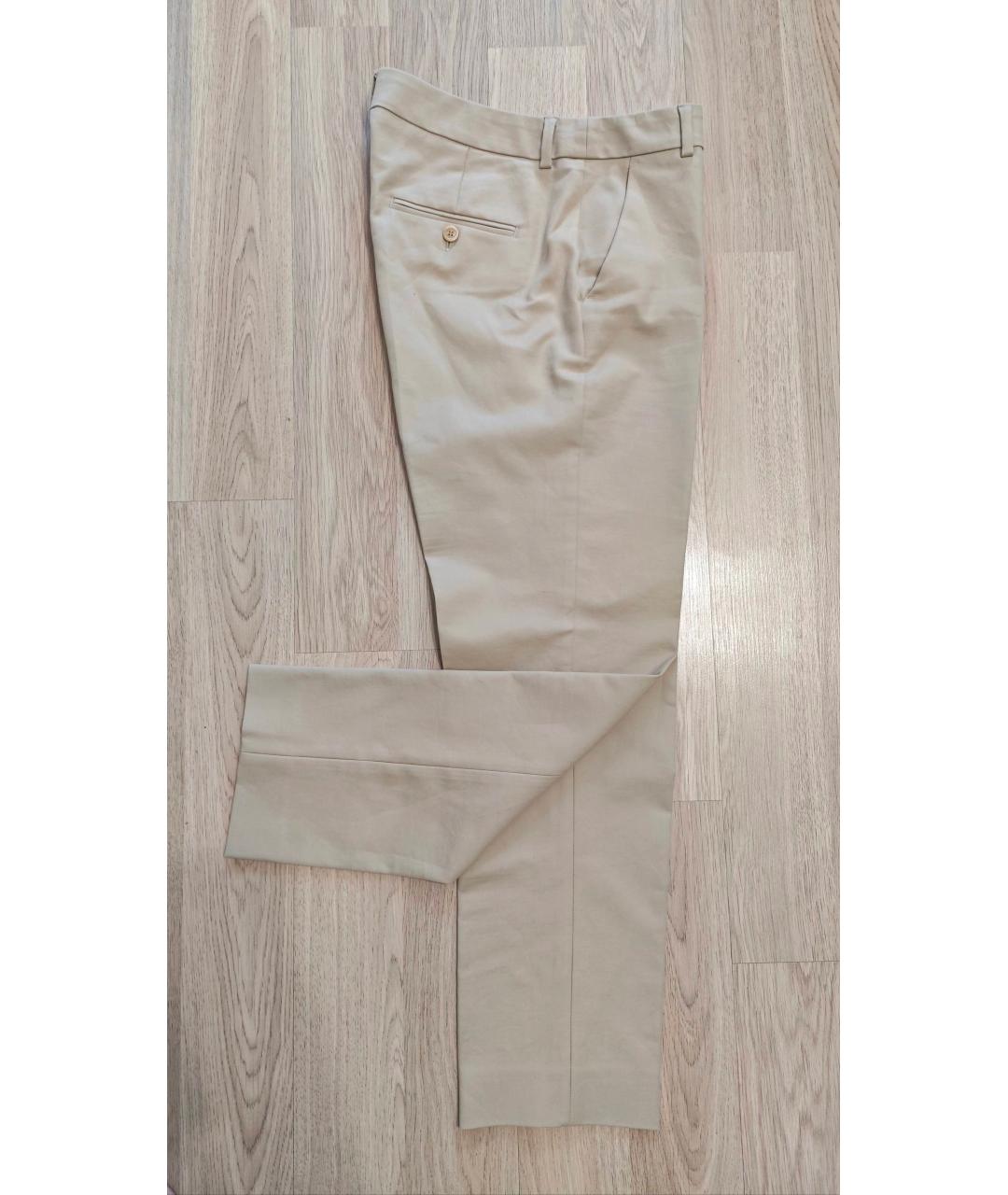 WEEKEND MAX MARA Бежевый хлопко-эластановый костюм с брюками, фото 2