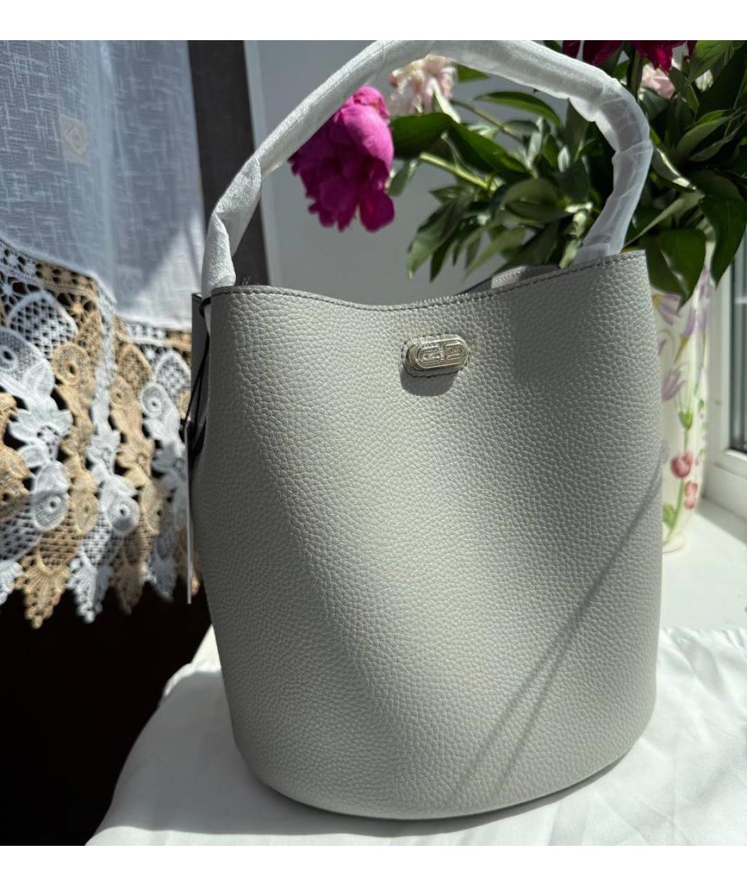 FURLA Серая кожаная сумка тоут, фото 8