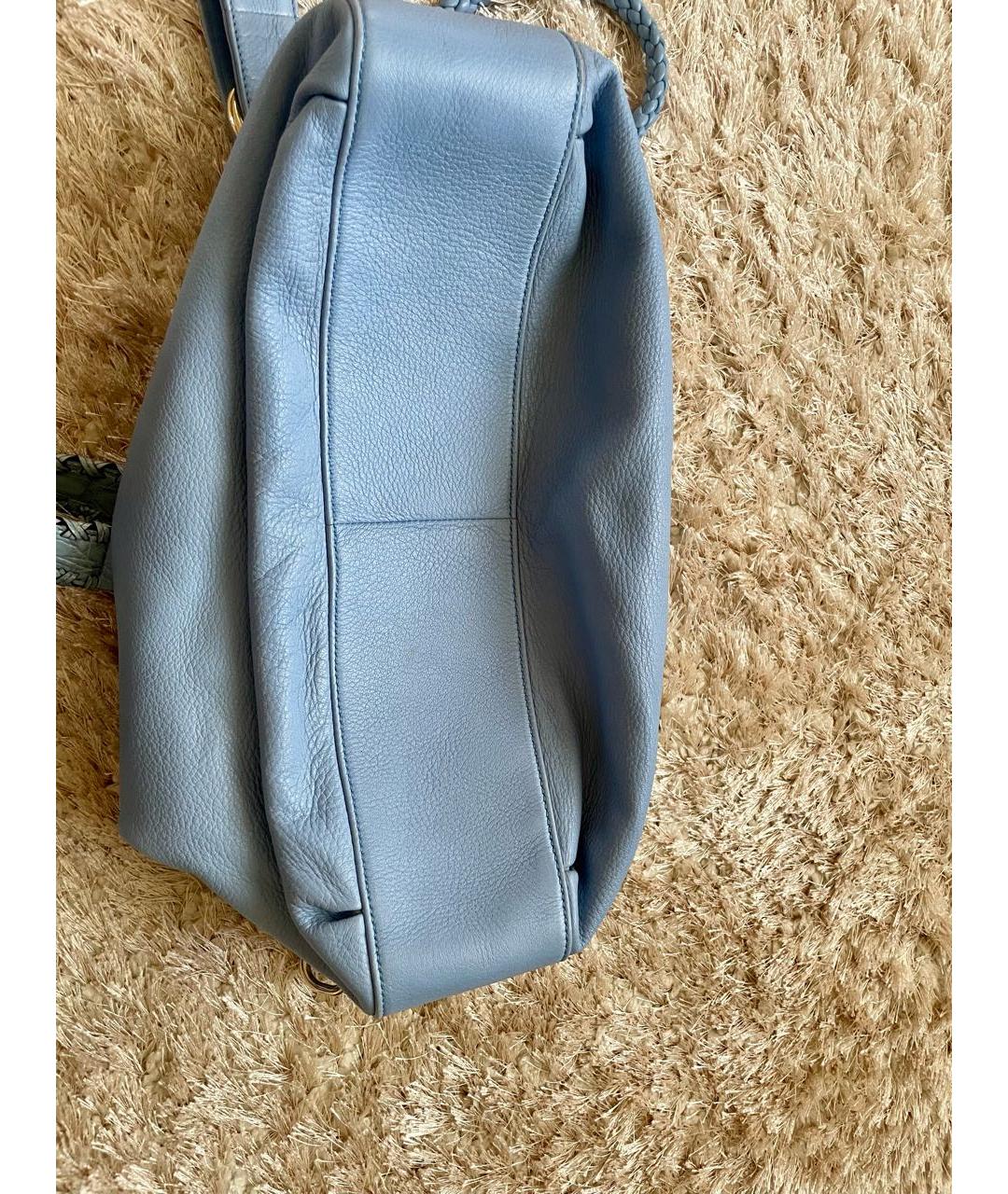 GUCCI Голубая кожаная сумка тоут, фото 2