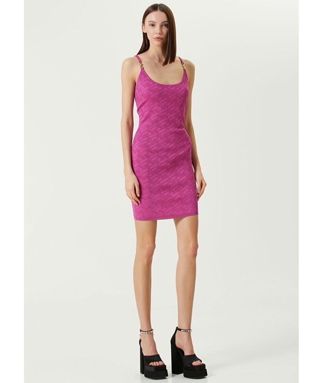 VERSACE Фуксия коктейльное платье, фото 2