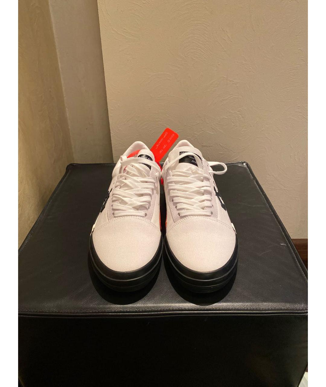 OFF-WHITE Белые текстильные низкие кроссовки / кеды, фото 2
