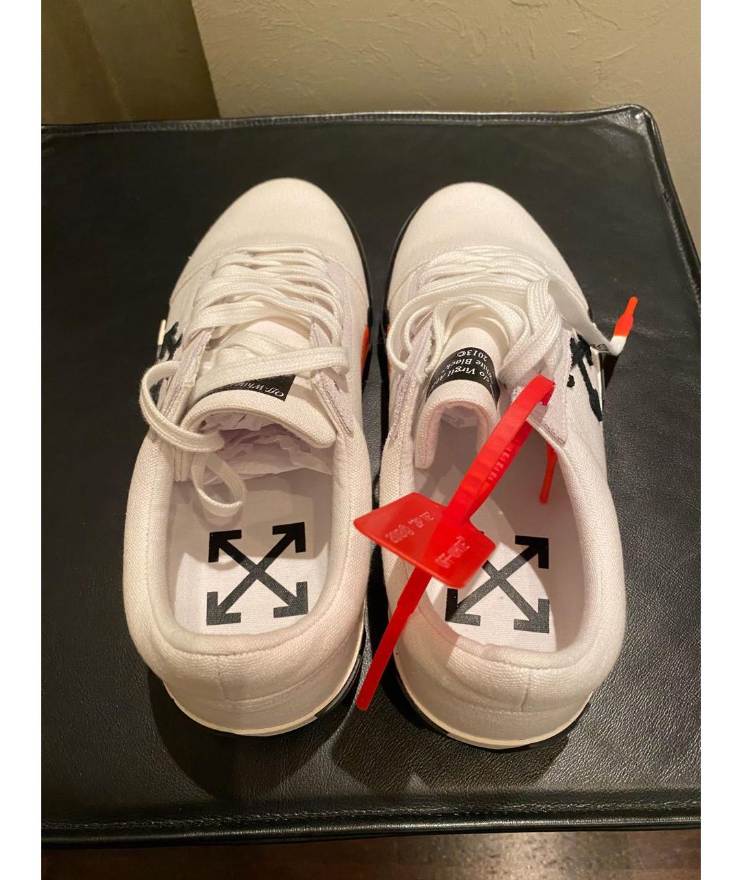 OFF-WHITE Белые текстильные низкие кроссовки / кеды, фото 3