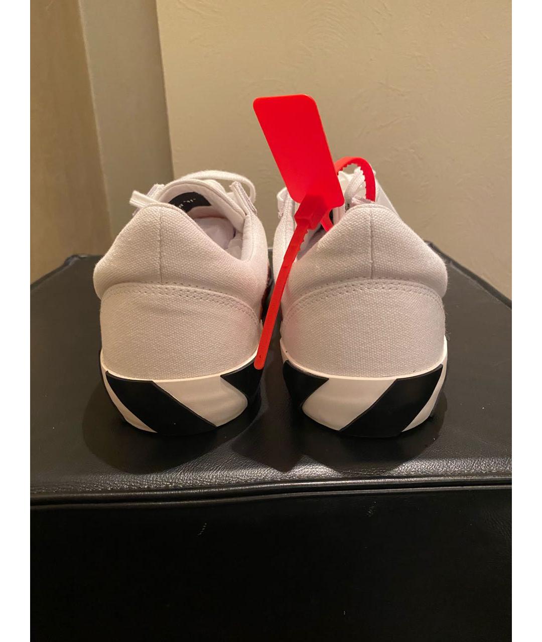 OFF-WHITE Белые текстильные низкие кроссовки / кеды, фото 4