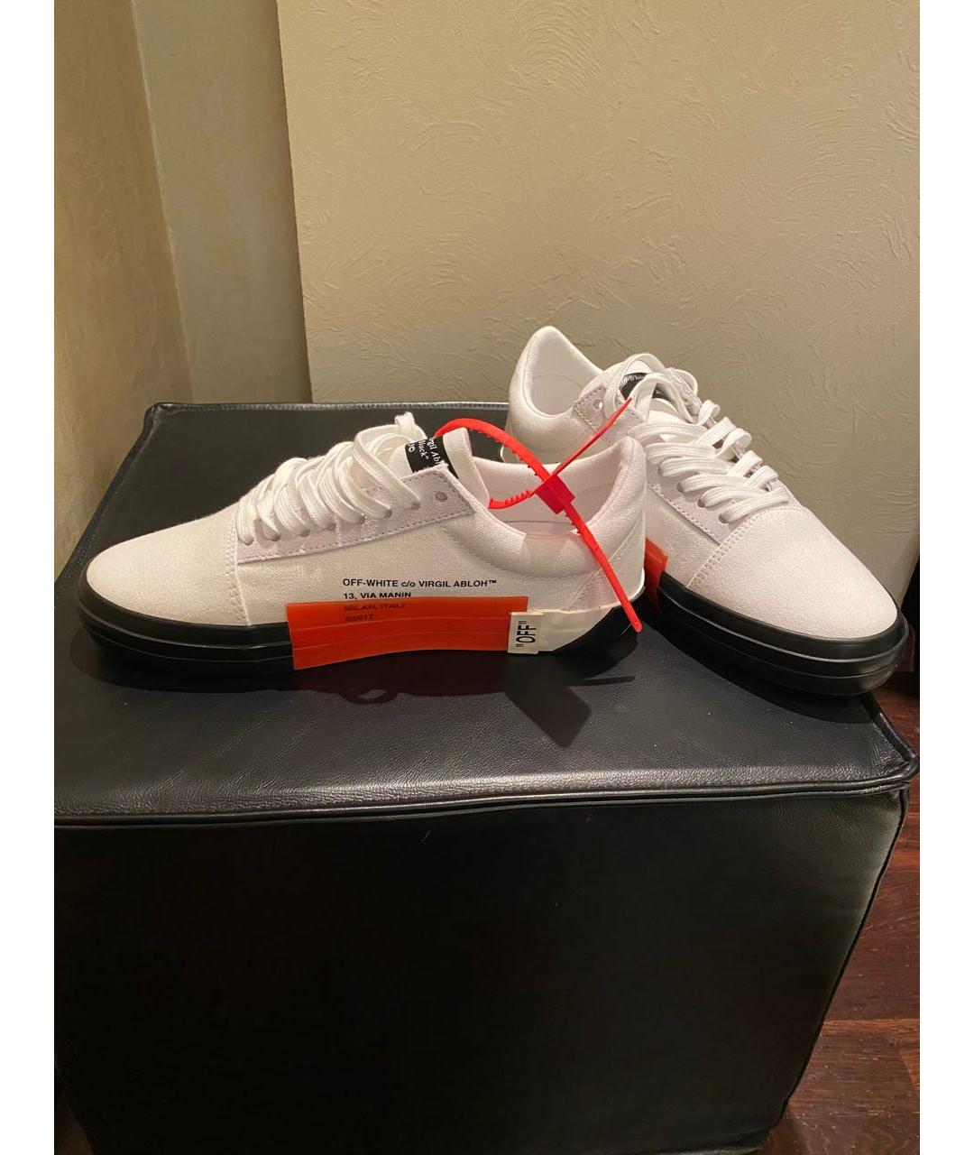 OFF-WHITE Белые текстильные низкие кроссовки / кеды, фото 5