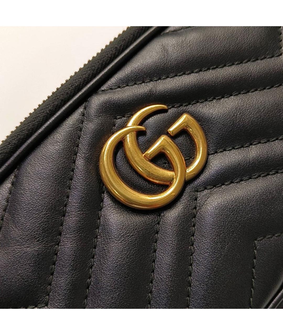GUCCI Черная кожаная сумка через плечо, фото 4
