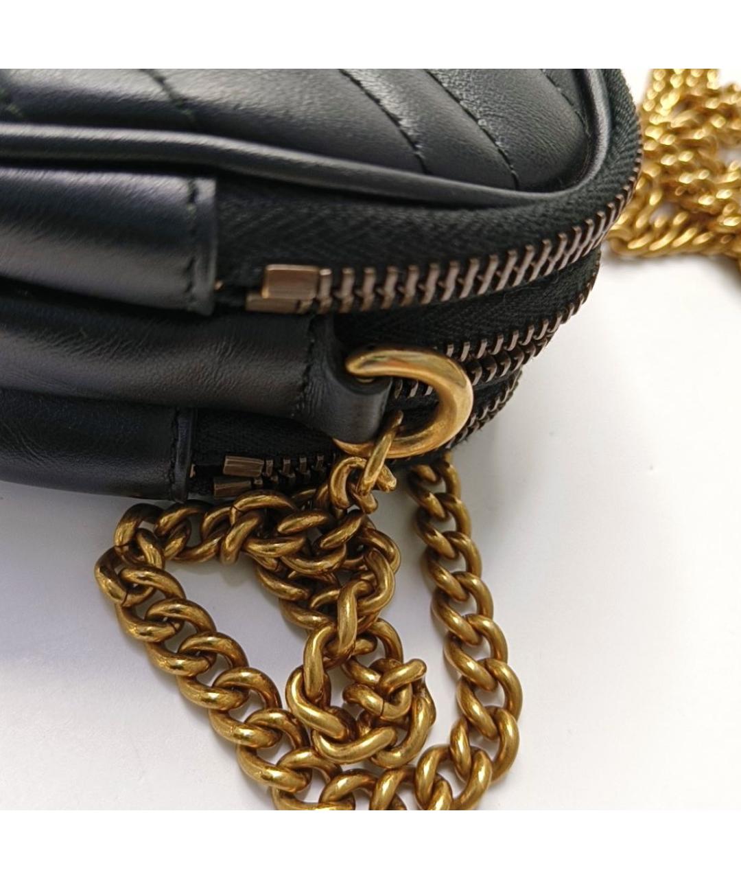 GUCCI Черная кожаная сумка через плечо, фото 6