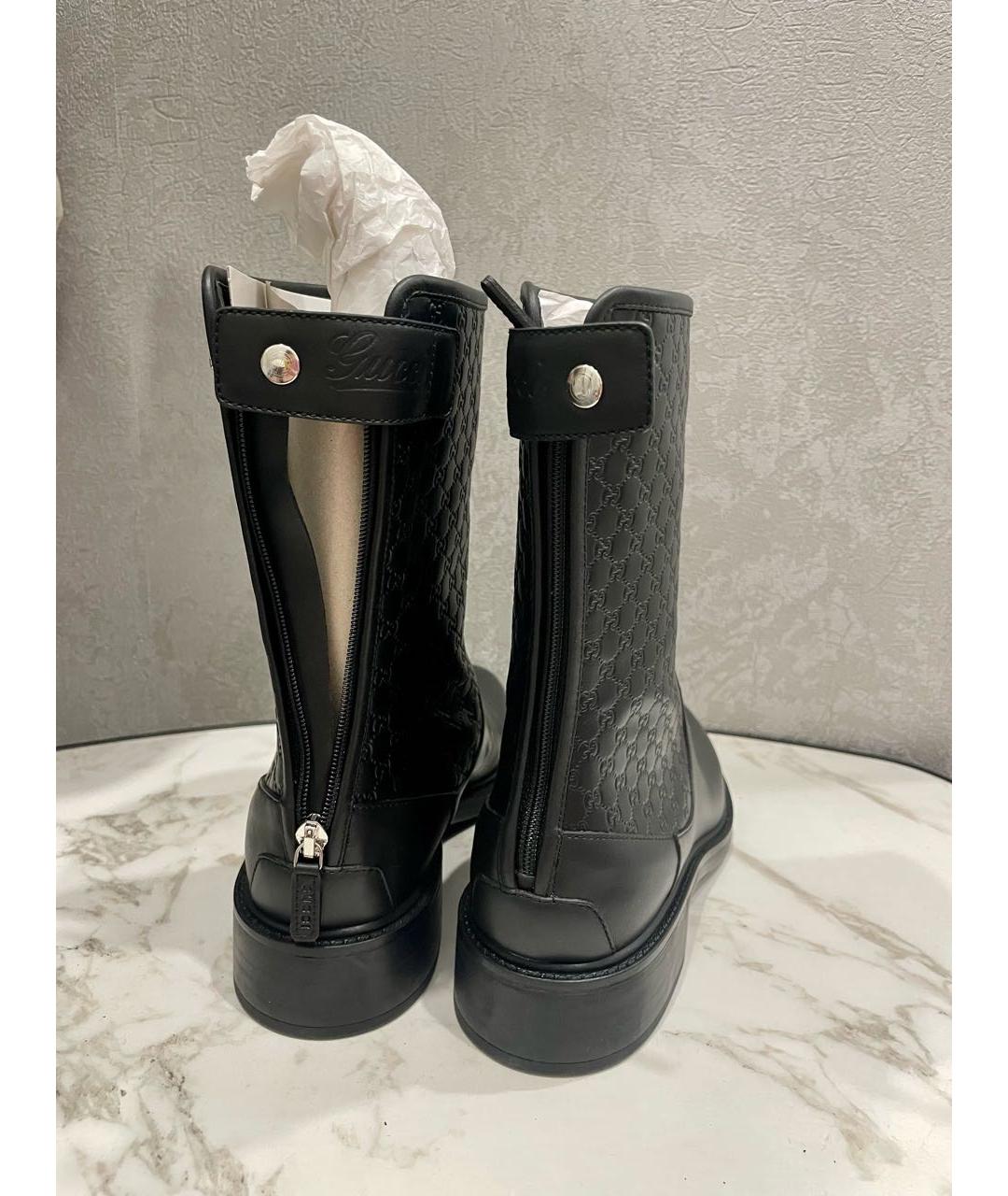 GUCCI Черные кожаные полусапоги, фото 4