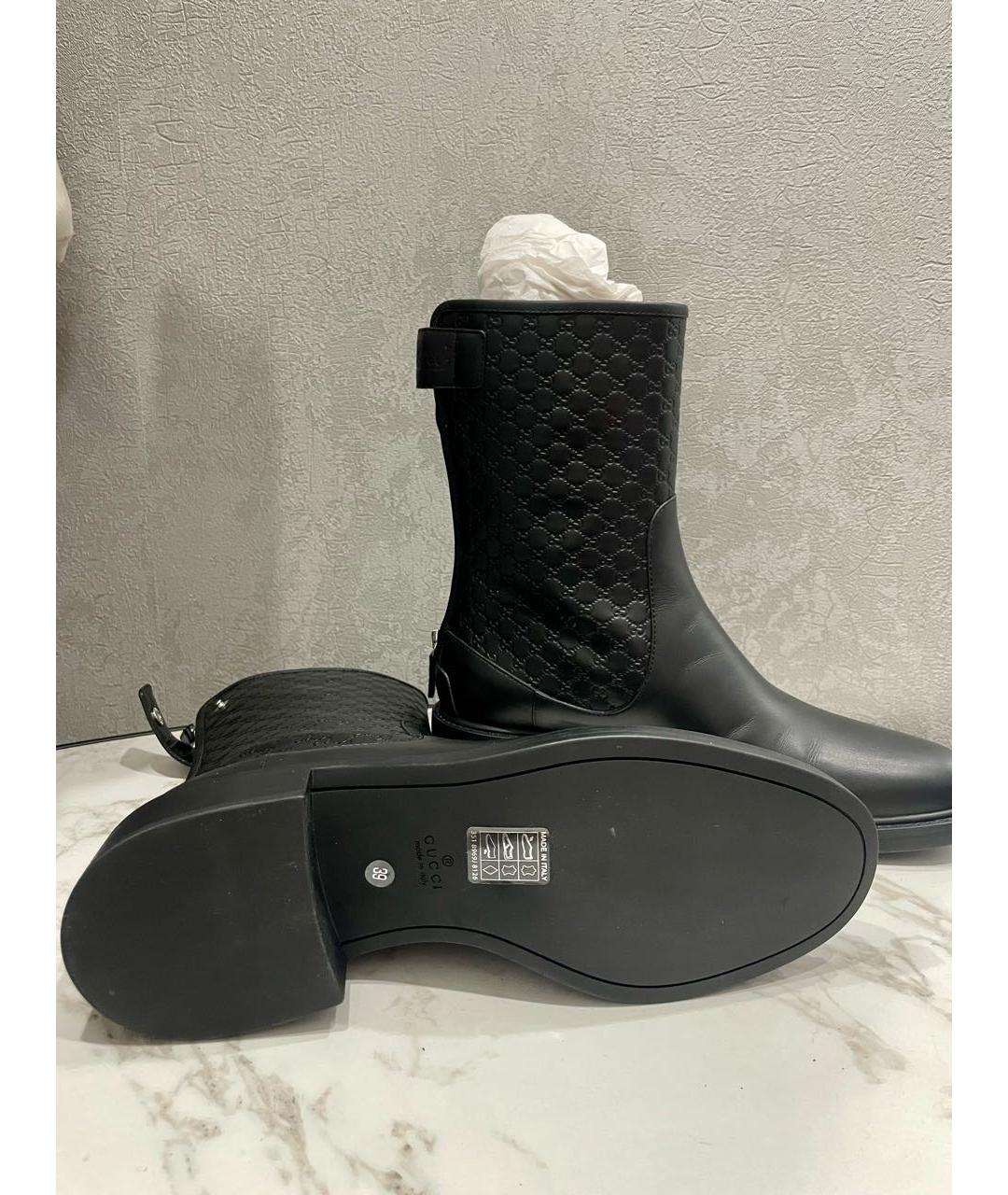 GUCCI Черные кожаные полусапоги, фото 2