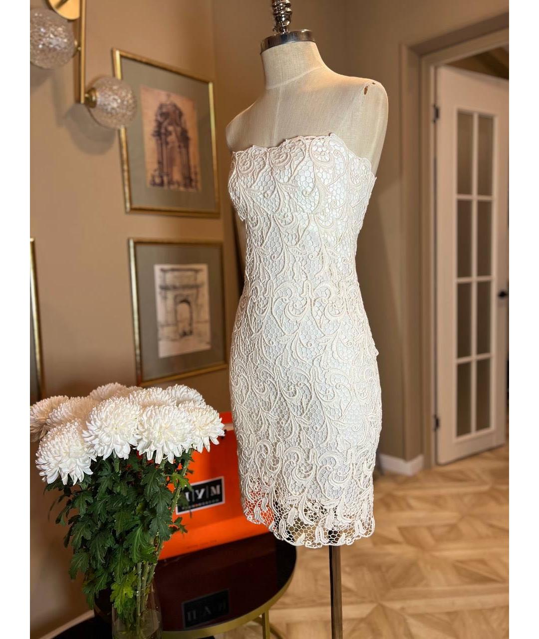 ERMANNO SCERVINO Белое кружевное коктейльное платье, фото 6