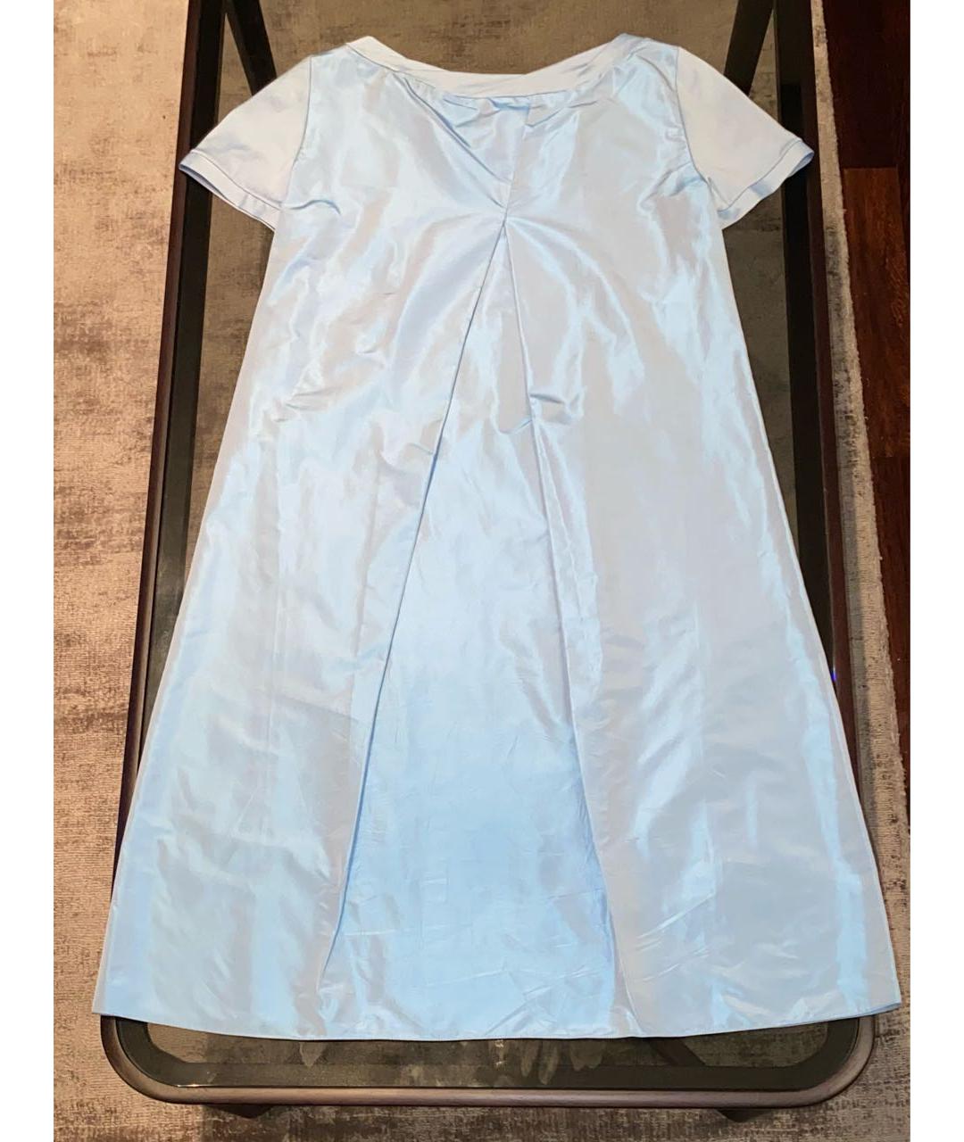 JIL SANDER Голубое хлопковое коктейльное платье, фото 2