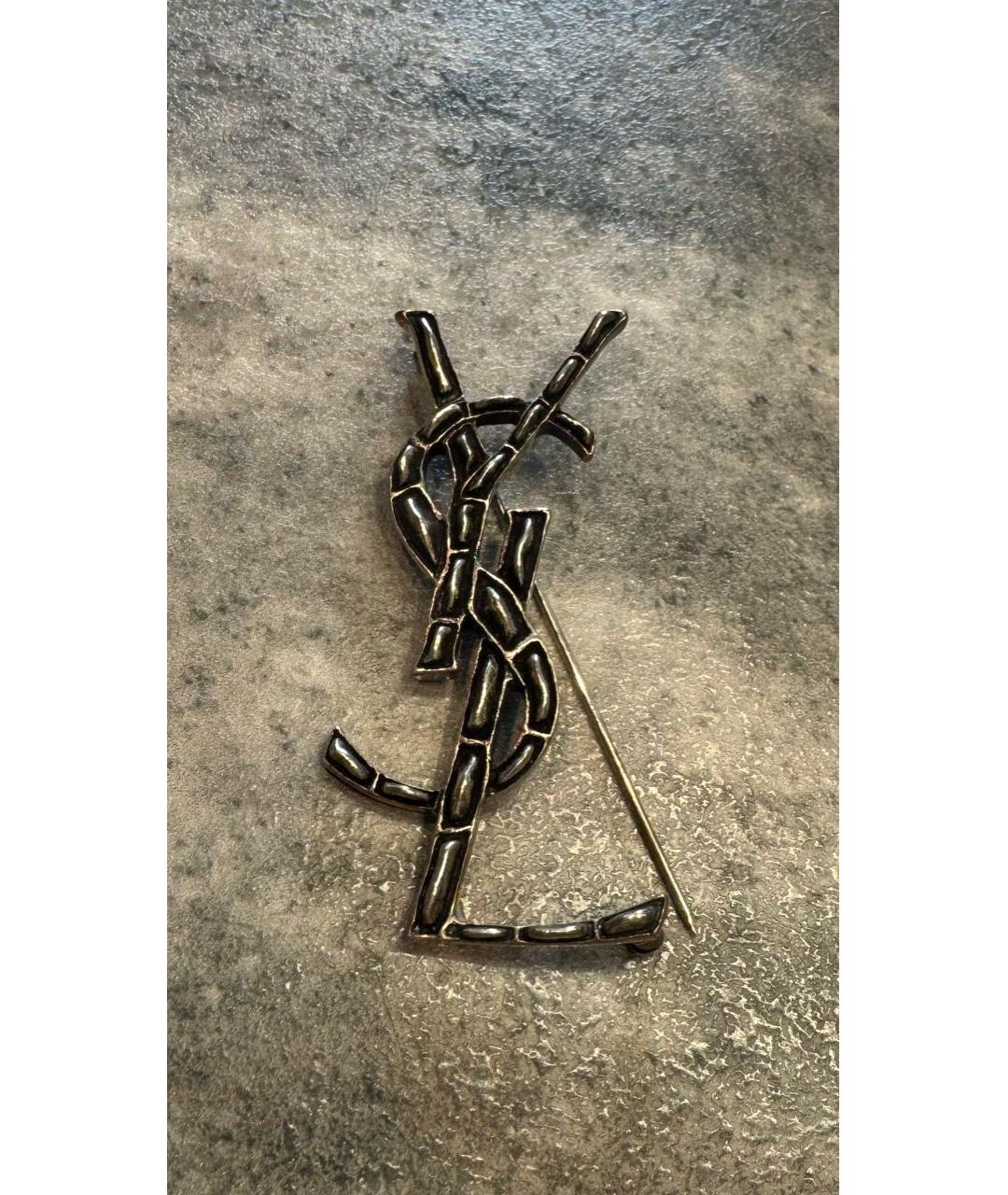 SAINT LAURENT Серебряная металлическая булавка / брошь, фото 4