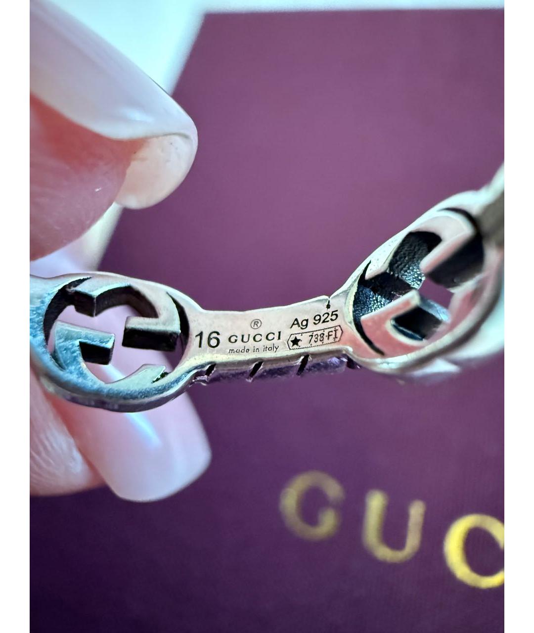 GUCCI Серебряное серебряное кольцо, фото 5