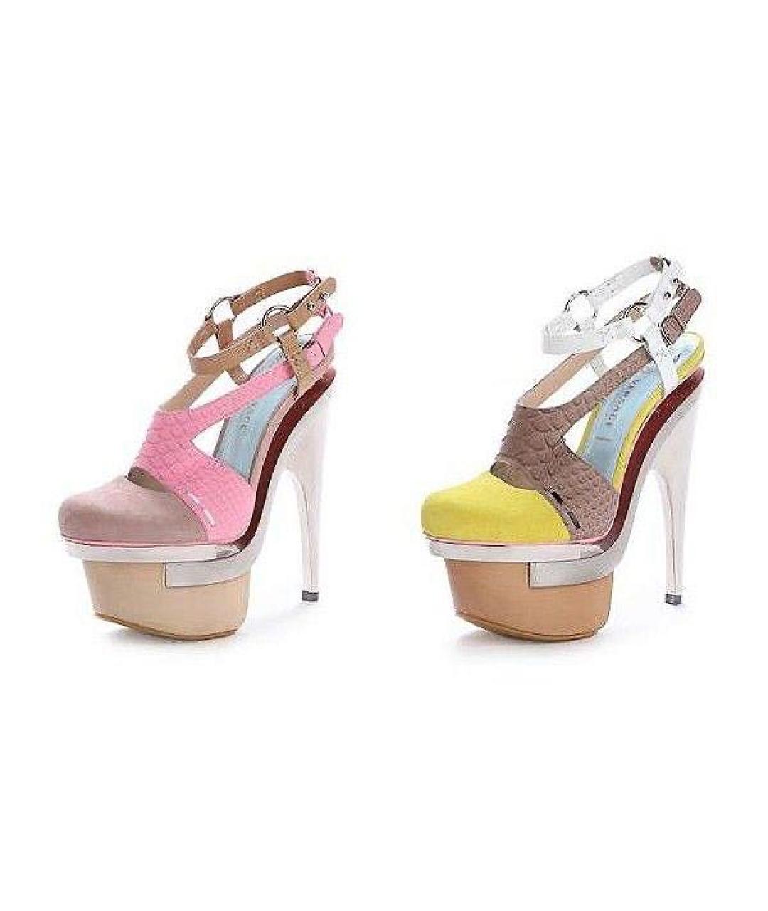VERSACE Мульти босоножки из экзотической кожи, фото 6