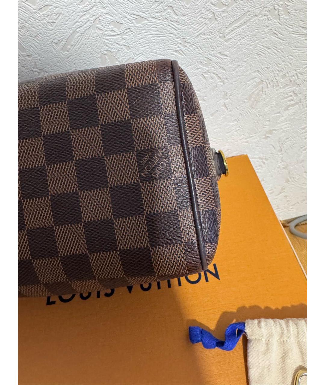 LOUIS VUITTON Коричневая кожаная сумка через плечо, фото 7