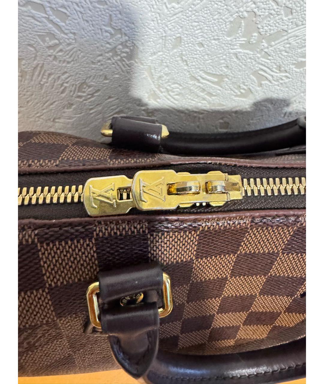 LOUIS VUITTON Коричневая кожаная сумка через плечо, фото 5